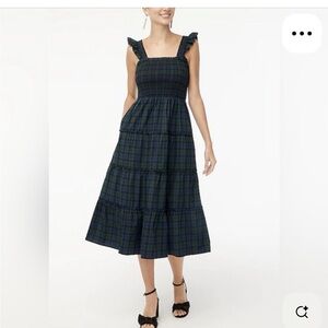 J. Crew Plaid Print/Tartan Sleeveless Midi Dress NWT